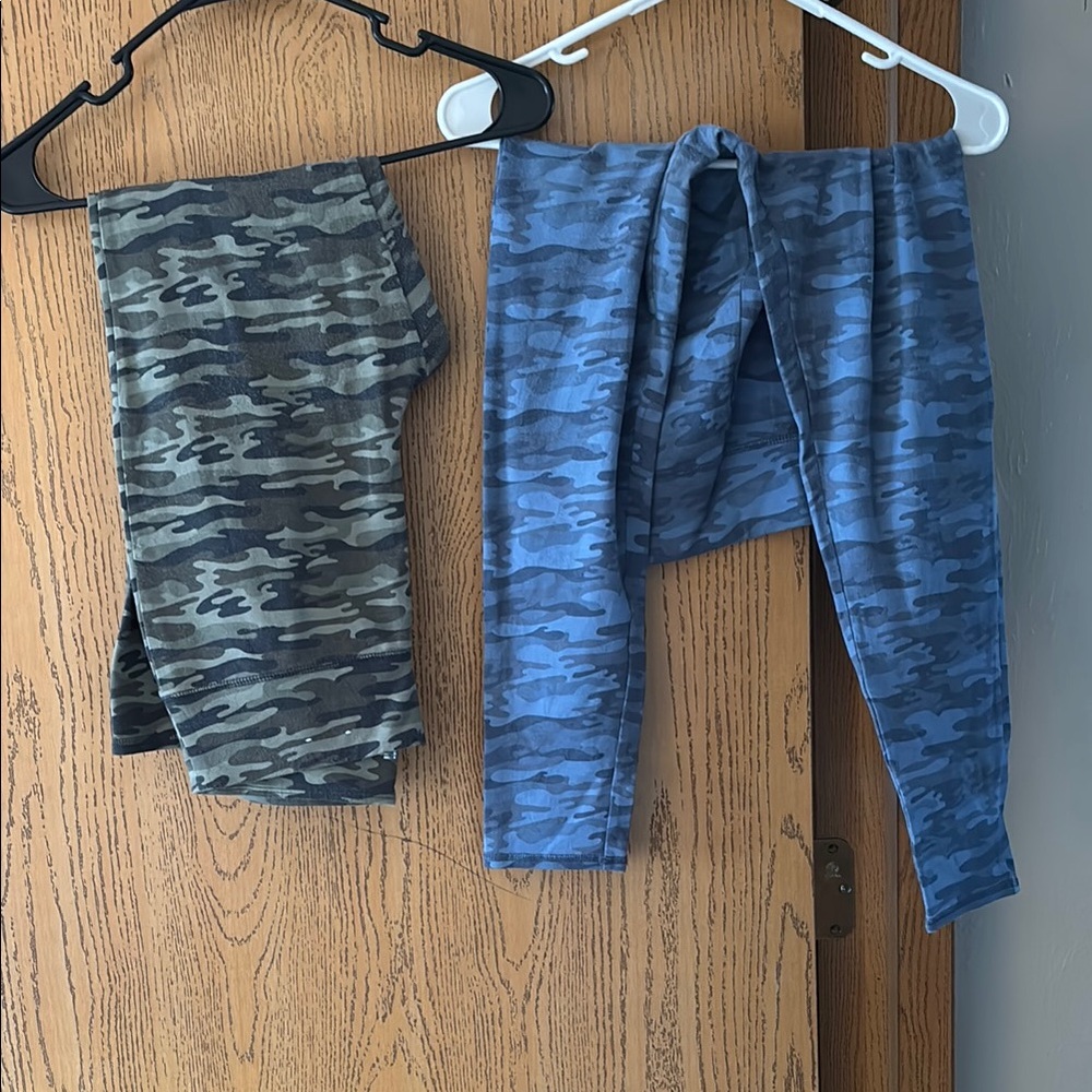 Blue and Green Leggings with Soft Stretchy Fabric